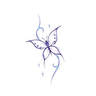Violet Butterflies Ankle Design Fake Temporary Water Transfer Tattoo Stickers NO.10669